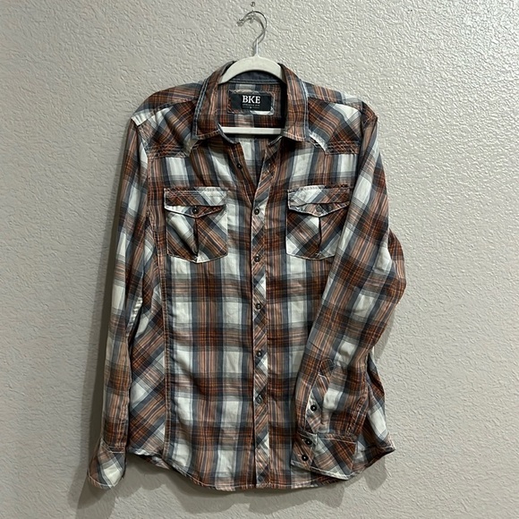 BKE Other - Buckle BKE Athletic Fit Plaid Shirt Long Sleeve Button Up Cotton Mens Size M